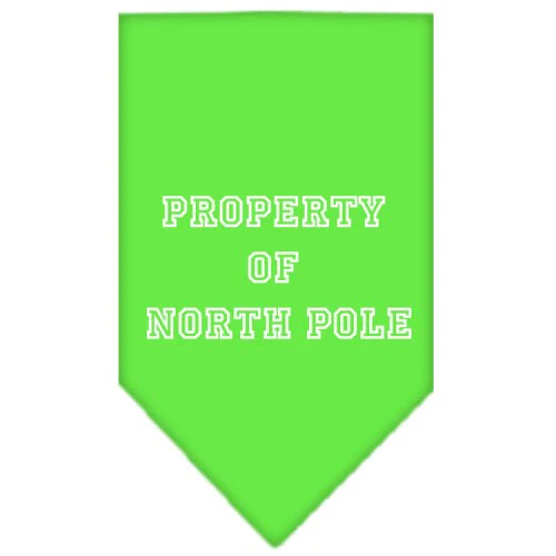 Christmas Pet and Dog Bandana Screen Printed, "Property Of North Pole" - Image 9