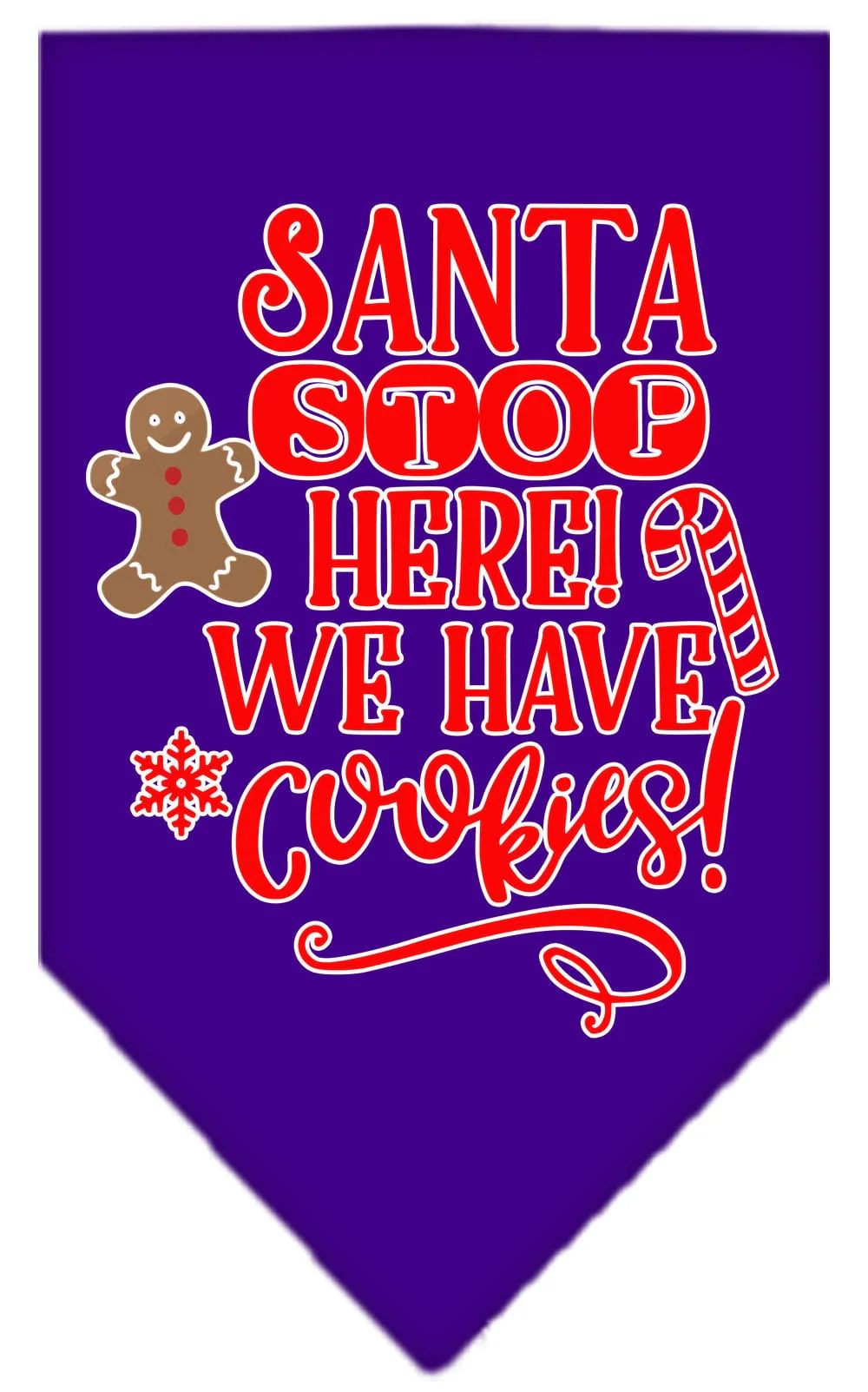 Christmas Pet and Dog Bandana Screen Printed, "Santa, Stop Here! We Have Cookies!" - Image 9