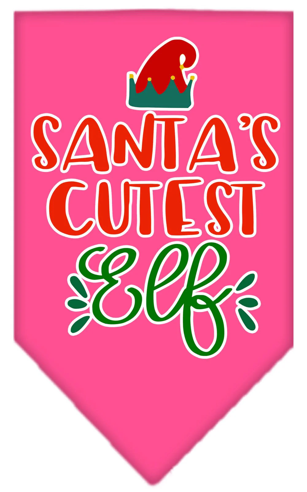 Christmas Pet and Dog Bandana Screen Printed, "Santa's Cutest Elf" - Image 10
