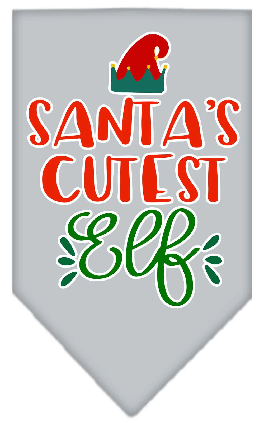 Christmas Pet and Dog Bandana Screen Printed, "Santa's Cutest Elf" - Image 4