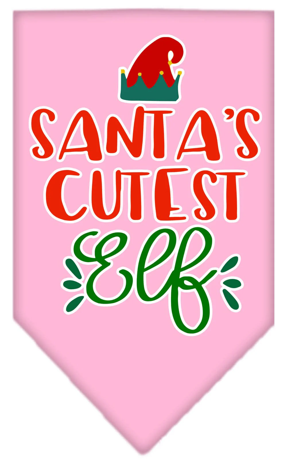 Christmas Pet and Dog Bandana Screen Printed, "Santa's Cutest Elf" - Image 5