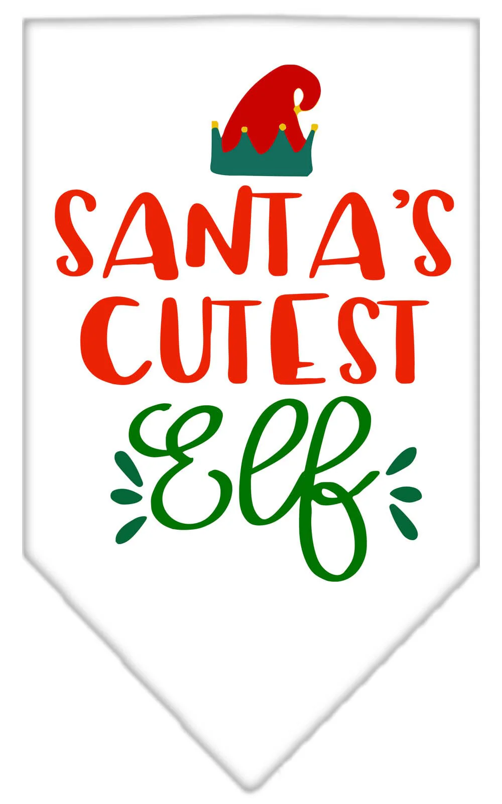 Christmas Pet and Dog Bandana Screen Printed, "Santa's Cutest Elf" - Image 7