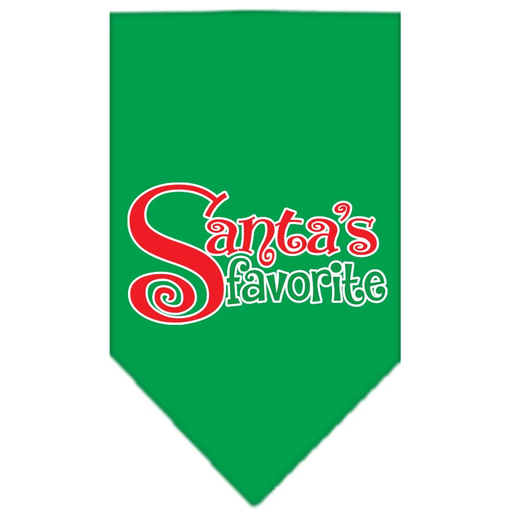 Christmas Pet and Dog Bandana Screen Printed, "Santa's Favorite" - Image 2
