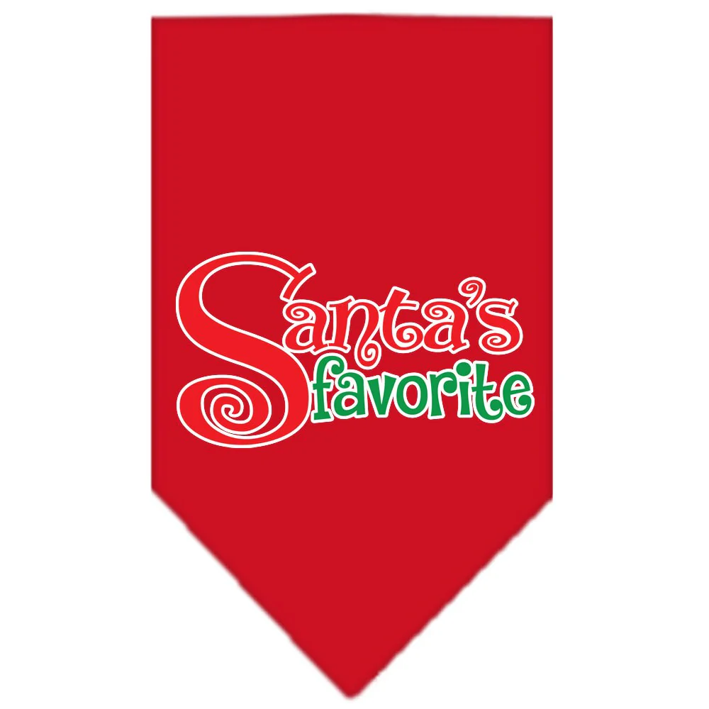 Christmas Pet and Dog Bandana Screen Printed, "Santa's Favorite" - Image 3