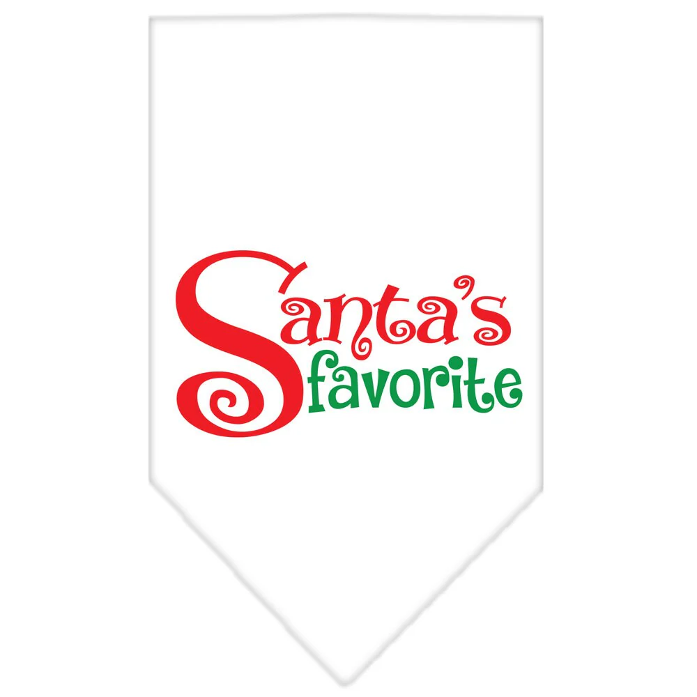 Christmas Pet and Dog Bandana Screen Printed, "Santa's Favorite" - Image 4
