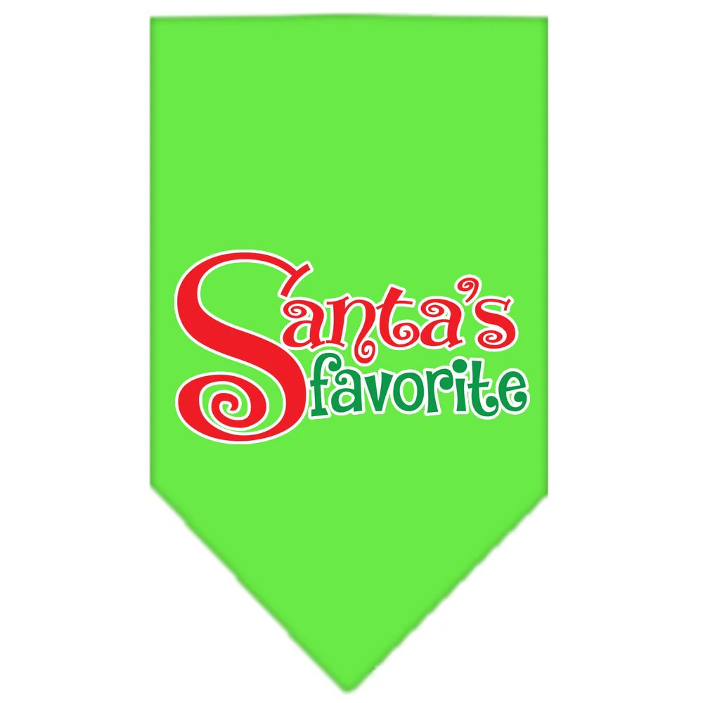 Christmas Pet and Dog Bandana Screen Printed, "Santa's Favorite" - Image 7