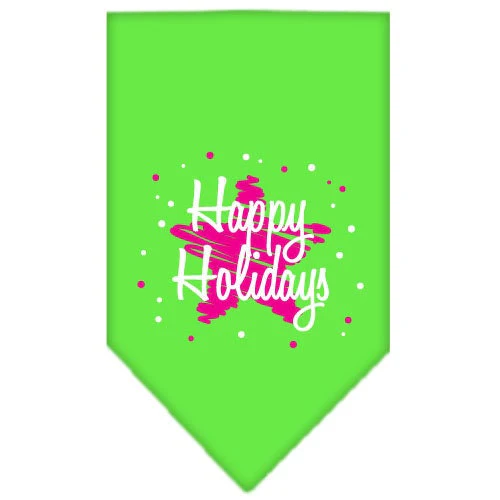 Christmas Pet and Dog Bandana Screen Printed, "Scribble Happy Holidays" - Image 10