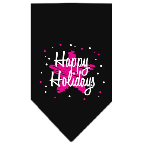 Christmas Pet and Dog Bandana Screen Printed, "Scribble Happy Holidays" - Image 2