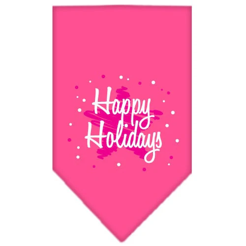 Christmas Pet and Dog Bandana Screen Printed, "Scribble Happy Holidays" - Image 3