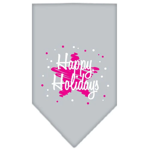 Christmas Pet and Dog Bandana Screen Printed, "Scribble Happy Holidays" - Image 5
