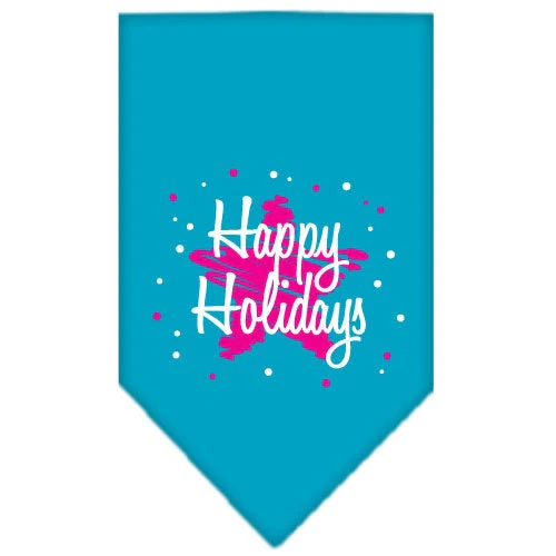 Christmas Pet and Dog Bandana Screen Printed, "Scribble Happy Holidays" - Image 8
