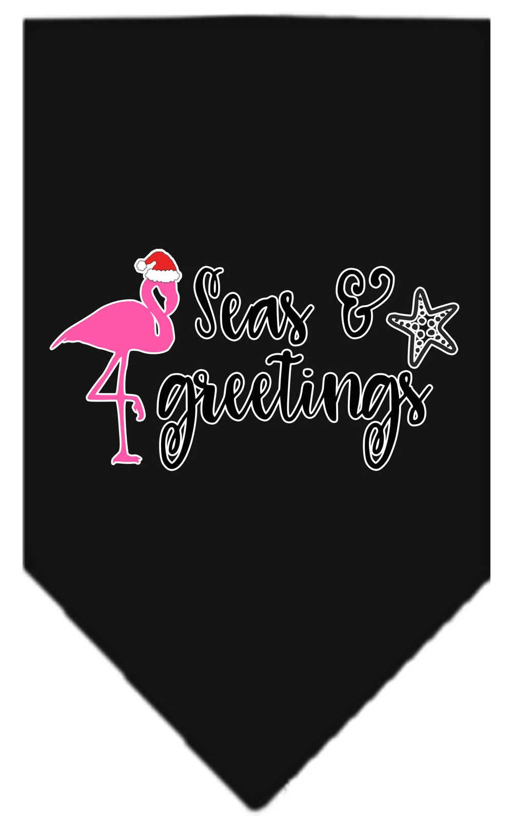 Christmas Pet and Dog Bandana Screen Printed, "Seas & Greetings" - Image 2