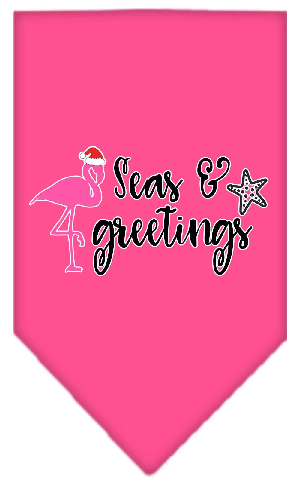 Christmas Pet and Dog Bandana Screen Printed, "Seas & Greetings" - Image 3