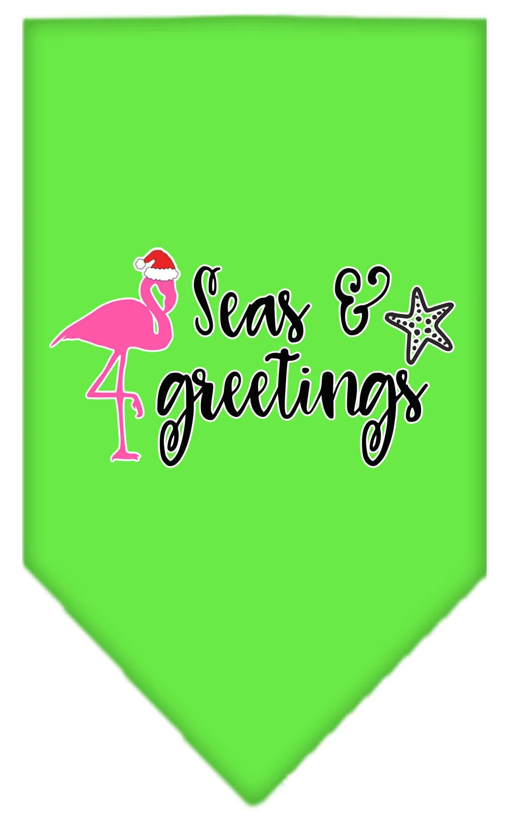 Christmas Pet and Dog Bandana Screen Printed, "Seas & Greetings" - Image 5