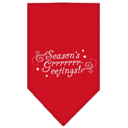 Christmas Pet and Dog Bandana Screen Printed, "Season's Greetings" - Image 2