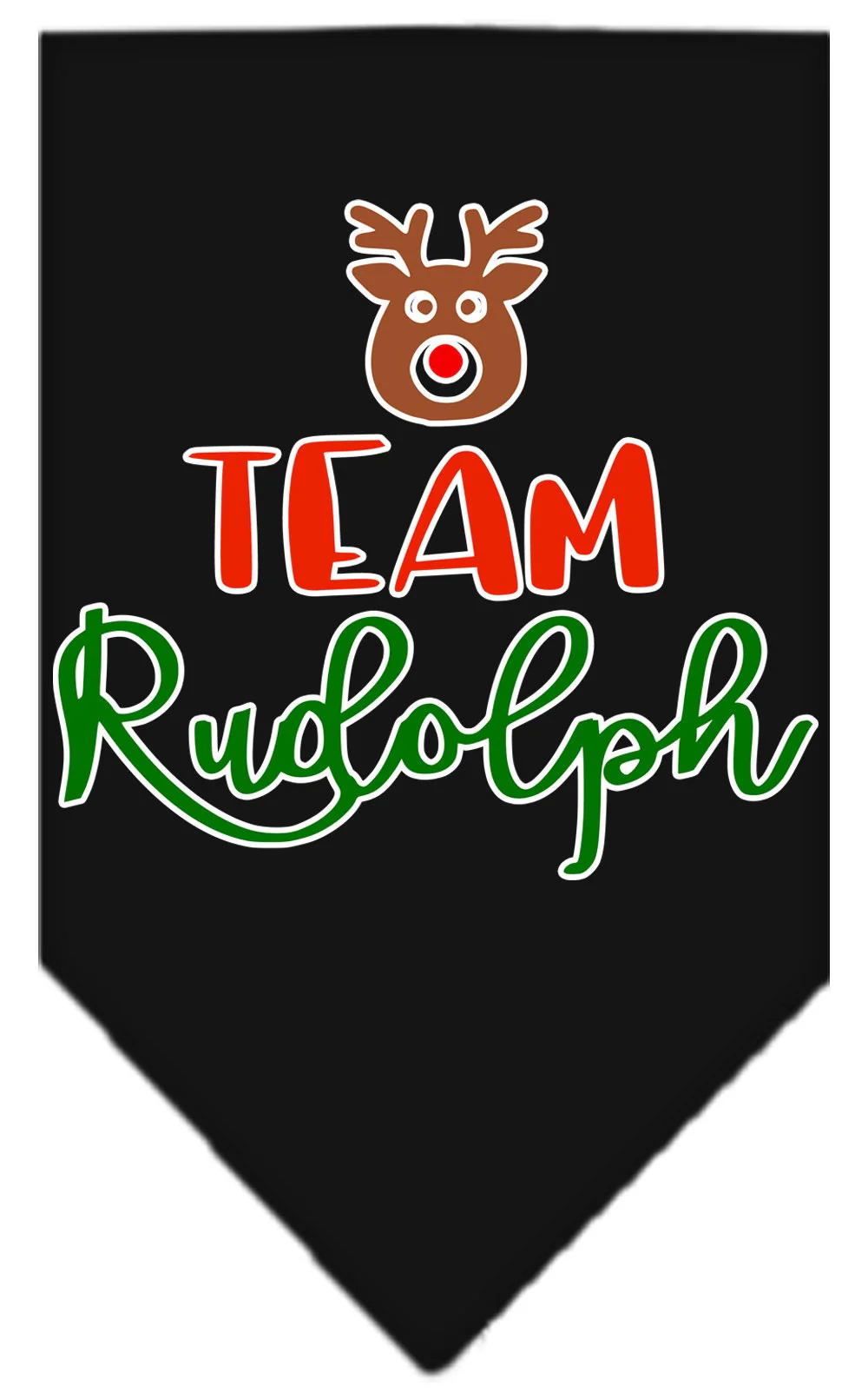 Christmas Pet and Dog Bandana Screen Printed, "Team Rudolph" - Image 2