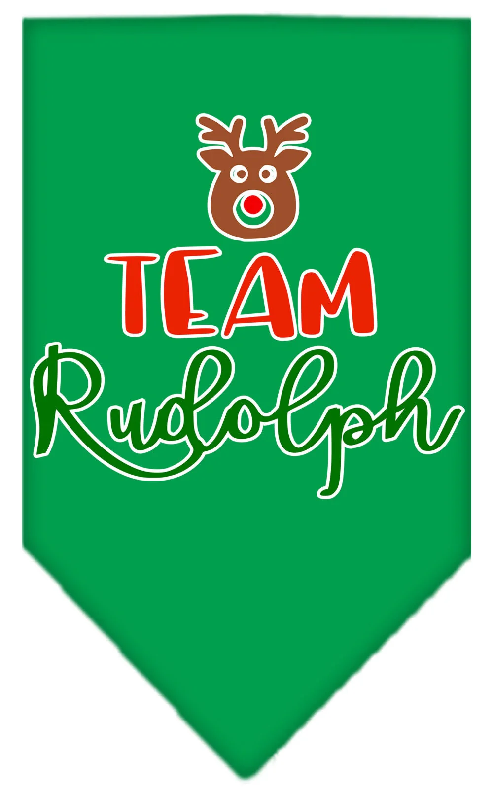 Christmas Pet and Dog Bandana Screen Printed, "Team Rudolph" - Image 3