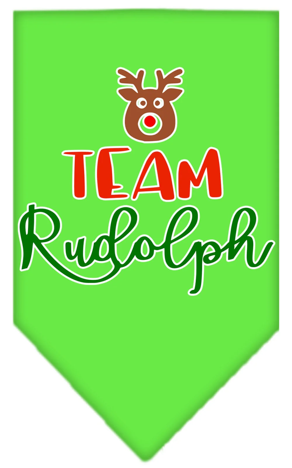 Christmas Pet and Dog Bandana Screen Printed, "Team Rudolph" - Image 5