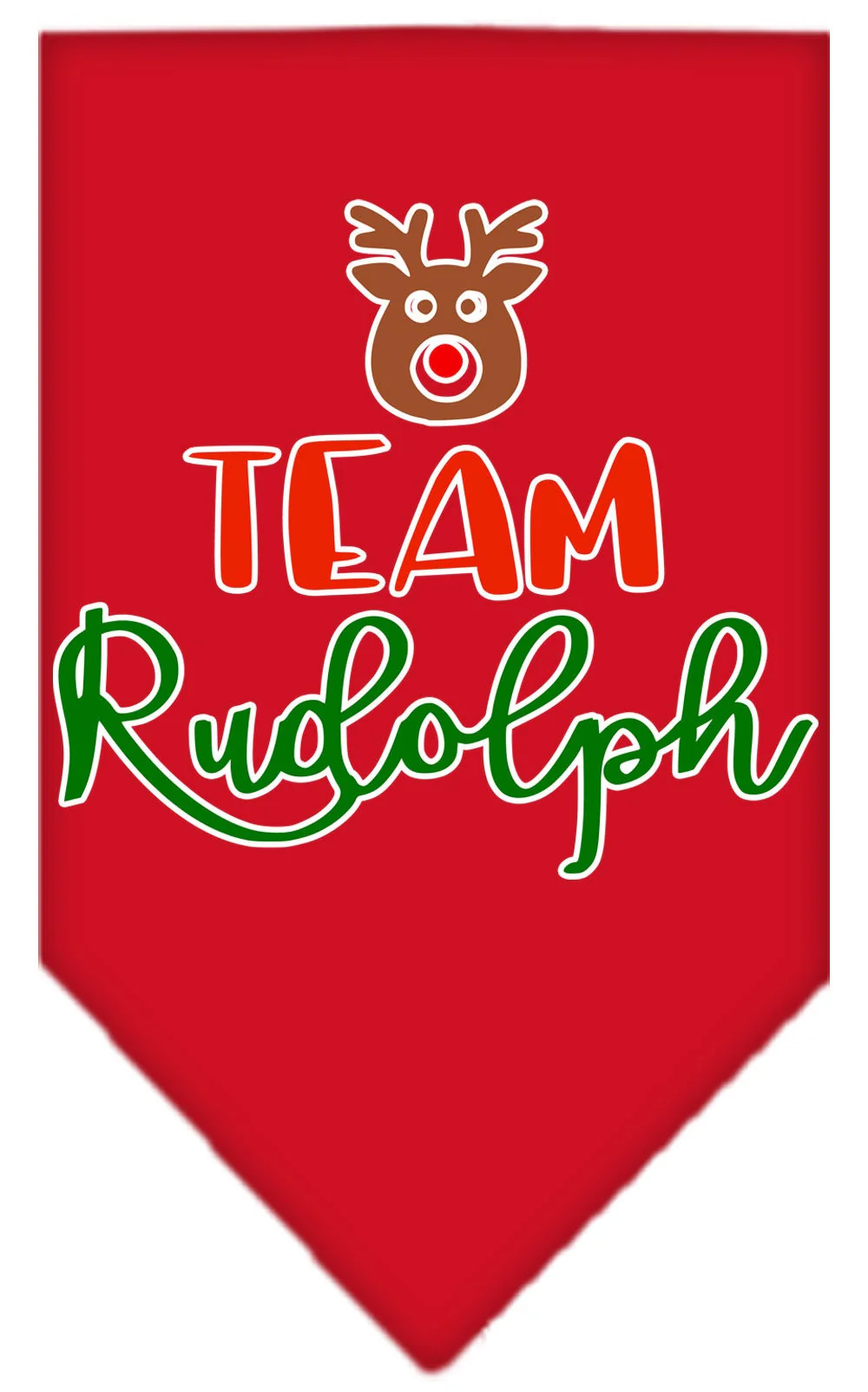 Christmas Pet and Dog Bandana Screen Printed, "Team Rudolph" - Image 6