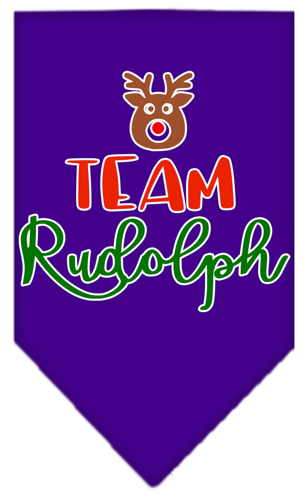 Christmas Pet and Dog Bandana Screen Printed, "Team Rudolph" - Image 8