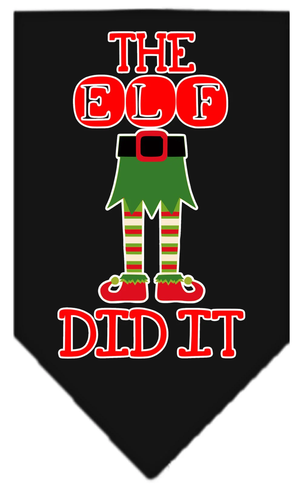 Christmas Pet and Dog Bandana Screen Printed, "The Elf Did It" - Image 2
