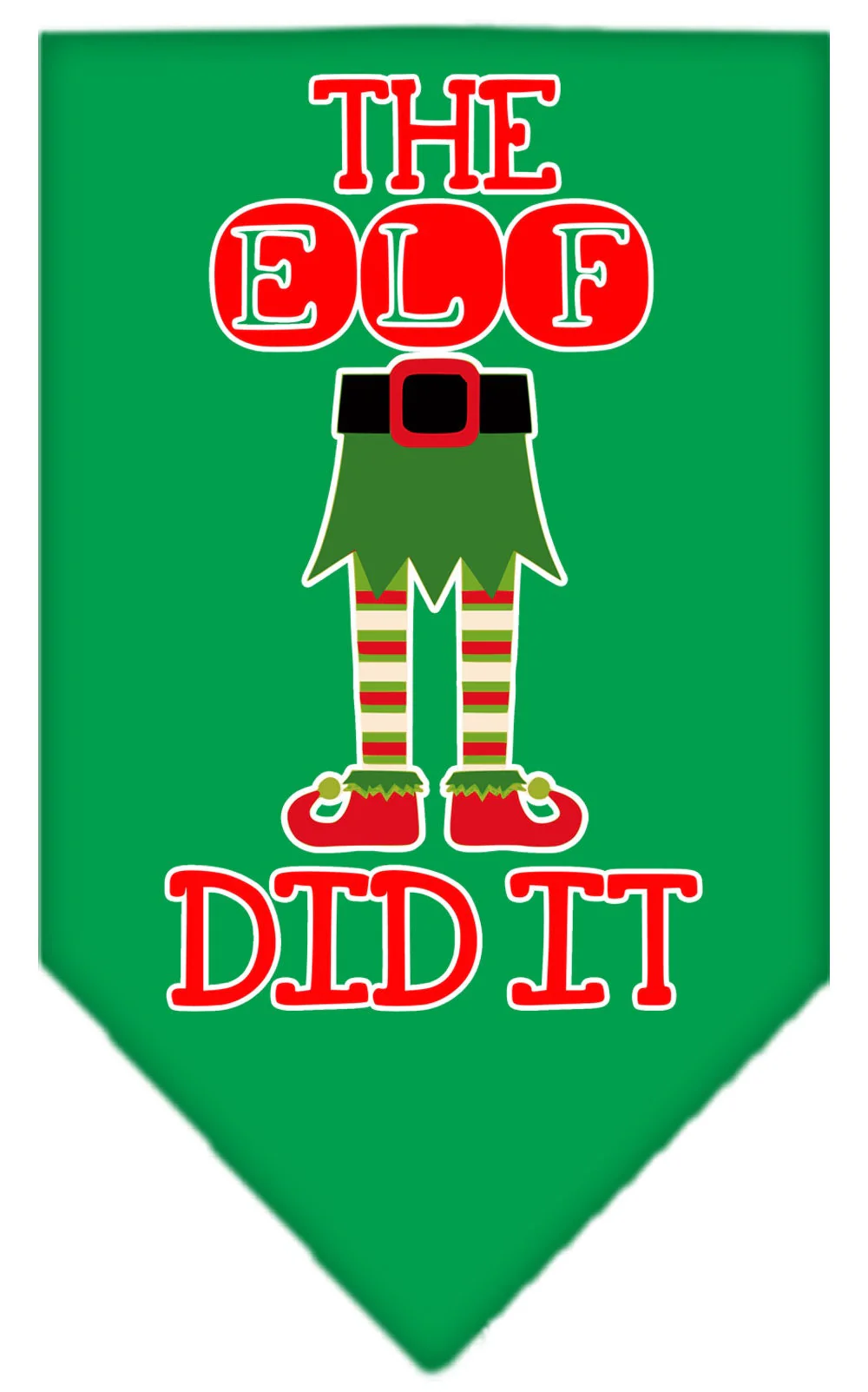 Christmas Pet and Dog Bandana Screen Printed, "The Elf Did It" - Image 3