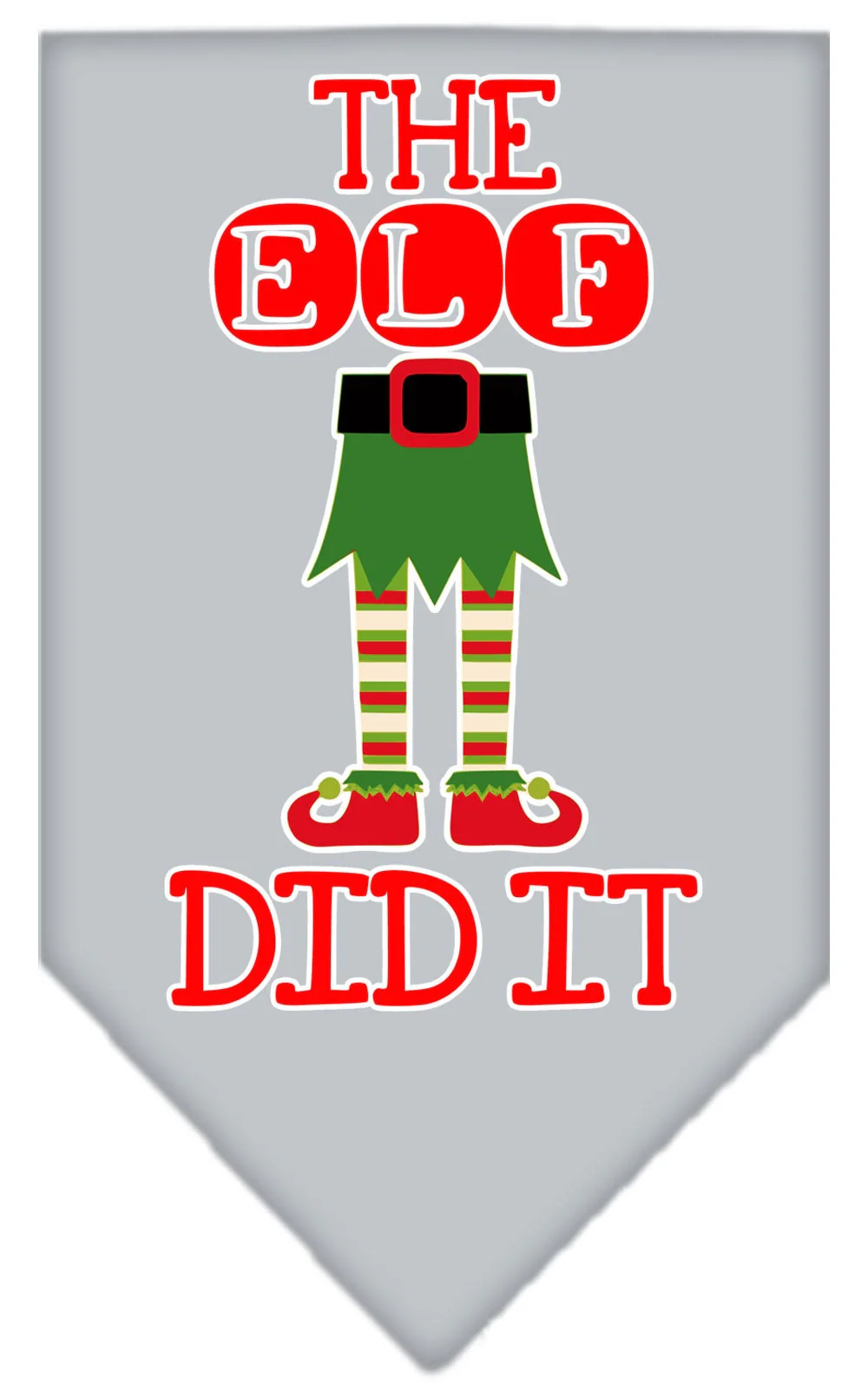 Christmas Pet and Dog Bandana Screen Printed, "The Elf Did It" - Image 4