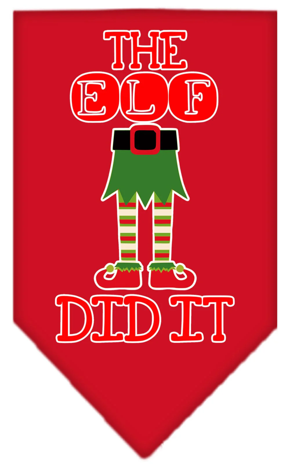 Christmas Pet and Dog Bandana Screen Printed, "The Elf Did It" - Image 5