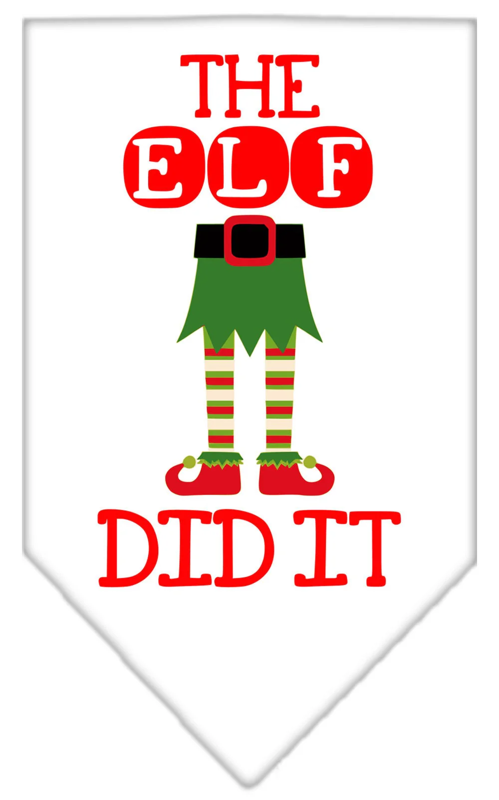 Christmas Pet and Dog Bandana Screen Printed, "The Elf Did It" - Image 6