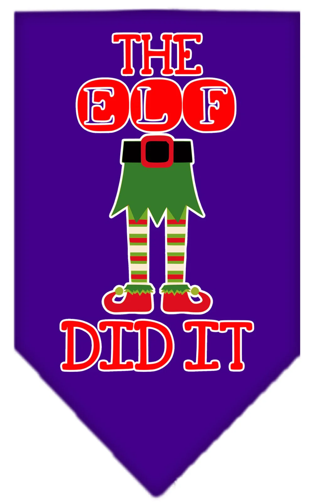 Christmas Pet and Dog Bandana Screen Printed, "The Elf Did It" - Image 7