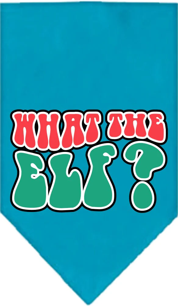 Christmas Pet and Dog Bandana Screen Printed, "What The Elf" - Image 4