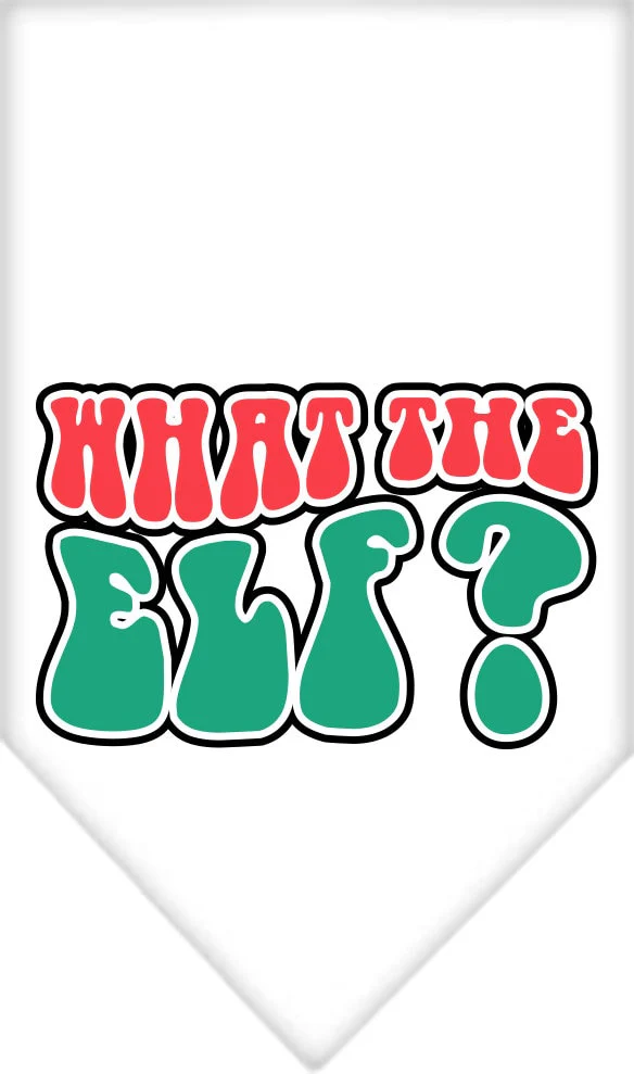 Christmas Pet and Dog Bandana Screen Printed, "What The Elf" - Image 5