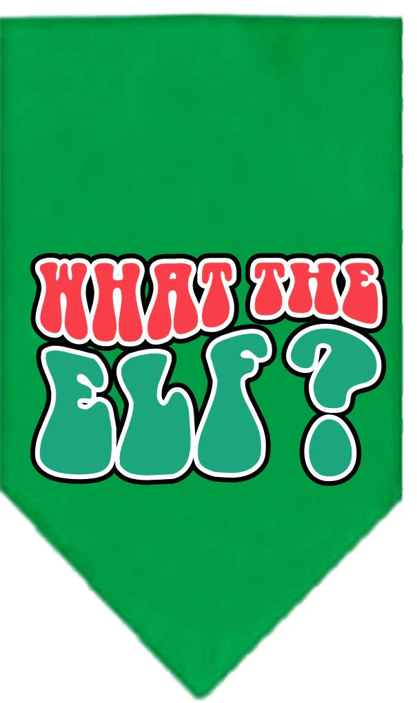 Christmas Pet and Dog Bandana Screen Printed, "What The Elf" - Image 6