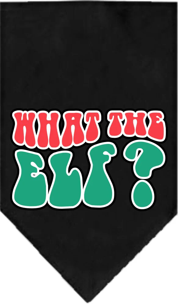 Christmas Pet and Dog Bandana Screen Printed, "What The Elf" - Image 7