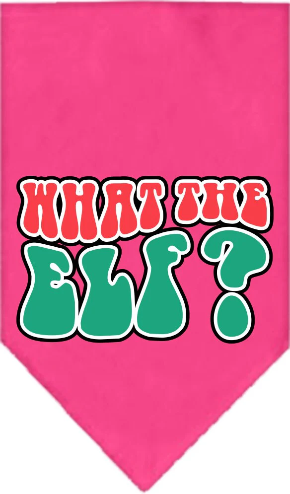 Christmas Pet and Dog Bandana Screen Printed, "What The Elf" - Image 8