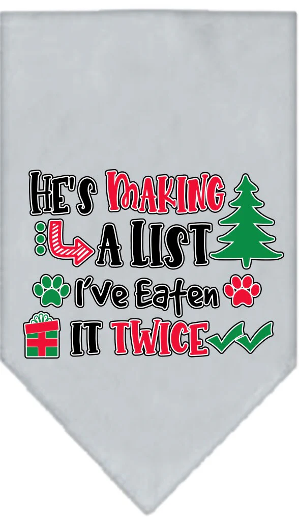 Christmas Pet Bandana "He's Making A List, I've Eaten It Twice" - Image 2