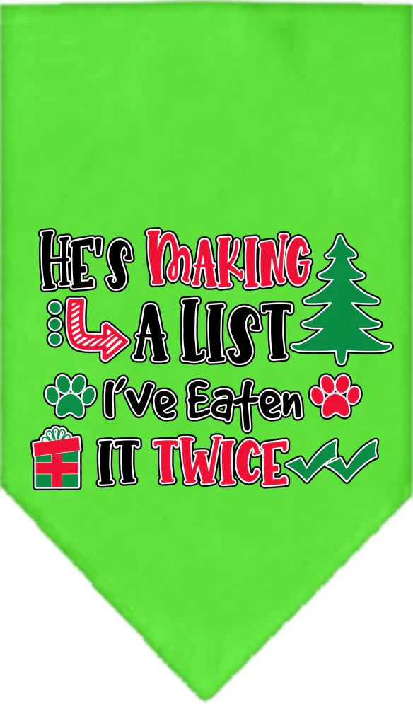 Christmas Pet Bandana "He's Making A List, I've Eaten It Twice" - Image 3