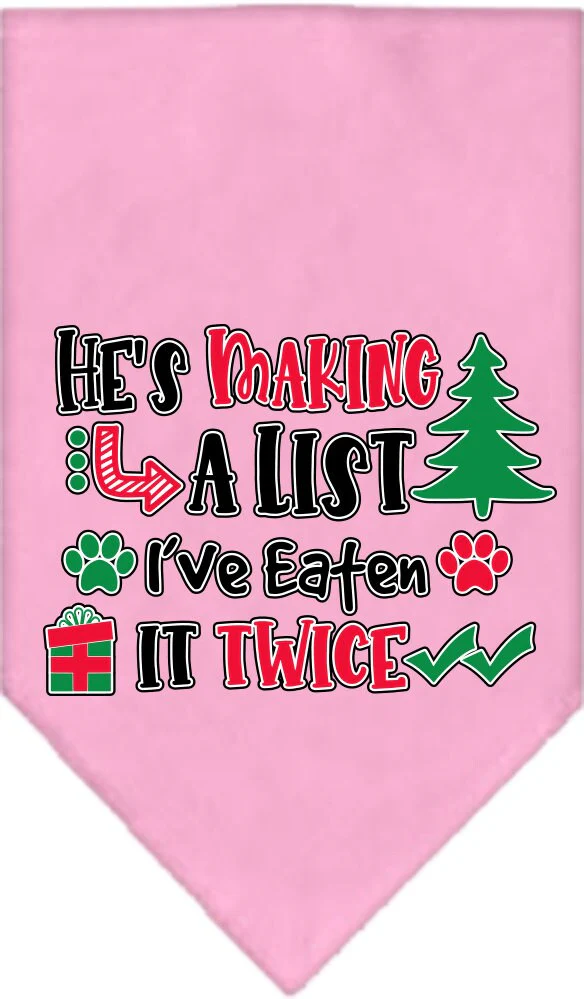 Christmas Pet Bandana "He's Making A List, I've Eaten It Twice" - Image 4