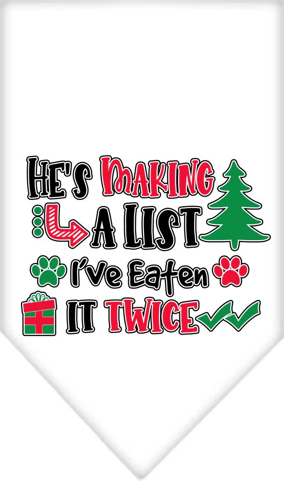 Christmas Pet Bandana "He's Making A List, I've Eaten It Twice" - Image 9