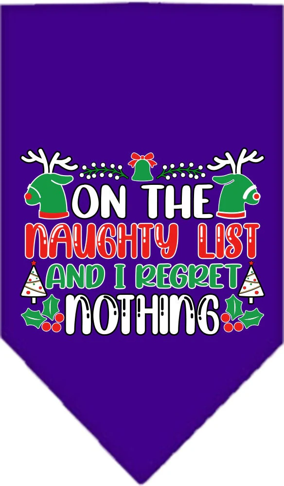 Christmas Pet Bandana "On The Naughty List And I Regret Nothing" - Image 3