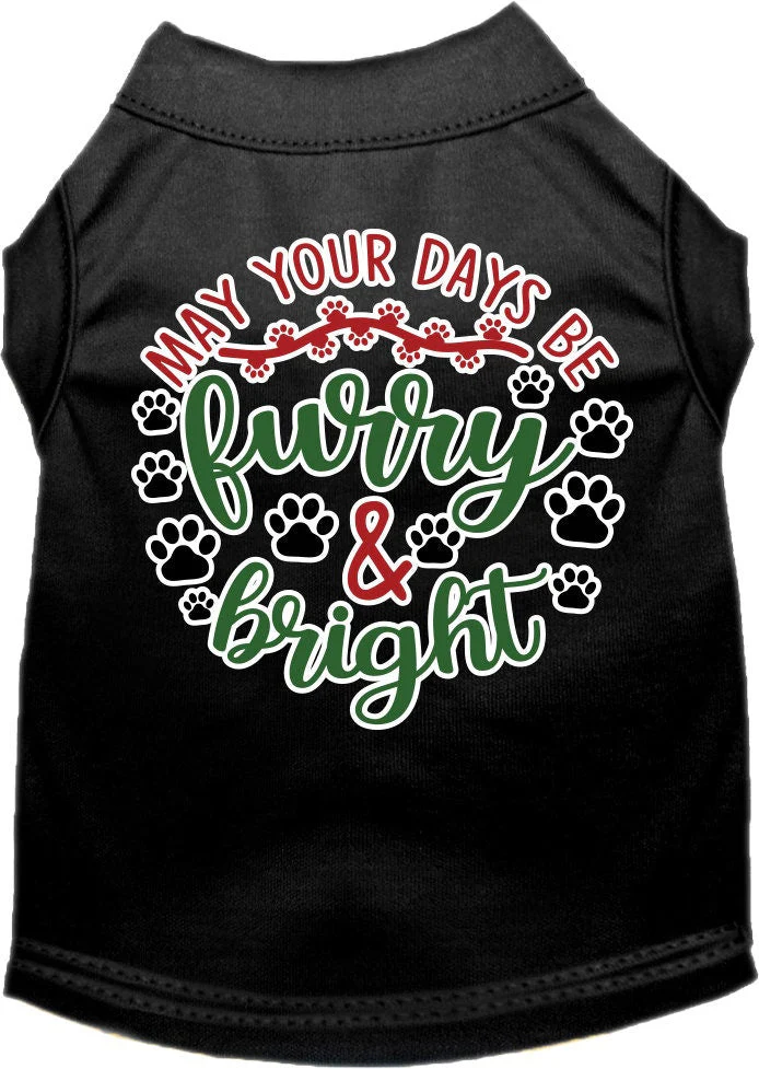 Christmas Pet Dog and Cat Shirt Screen Printed, "Furry & Bright" - Image 3
