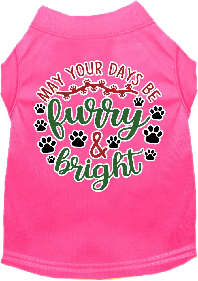Christmas Pet Dog and Cat Shirt Screen Printed, "Furry & Bright" - Image 4
