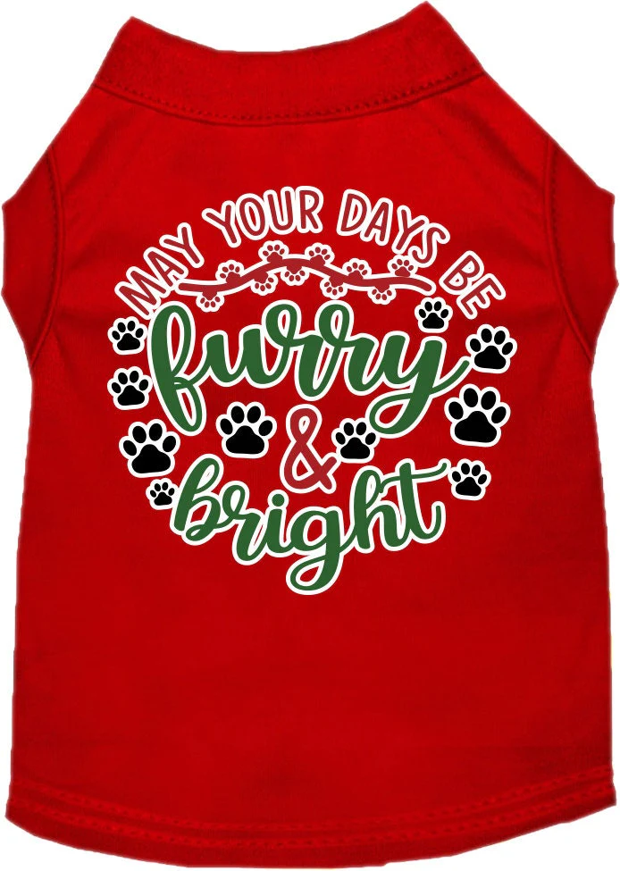 Christmas Pet Dog and Cat Shirt Screen Printed, "Furry & Bright" - Image 6
