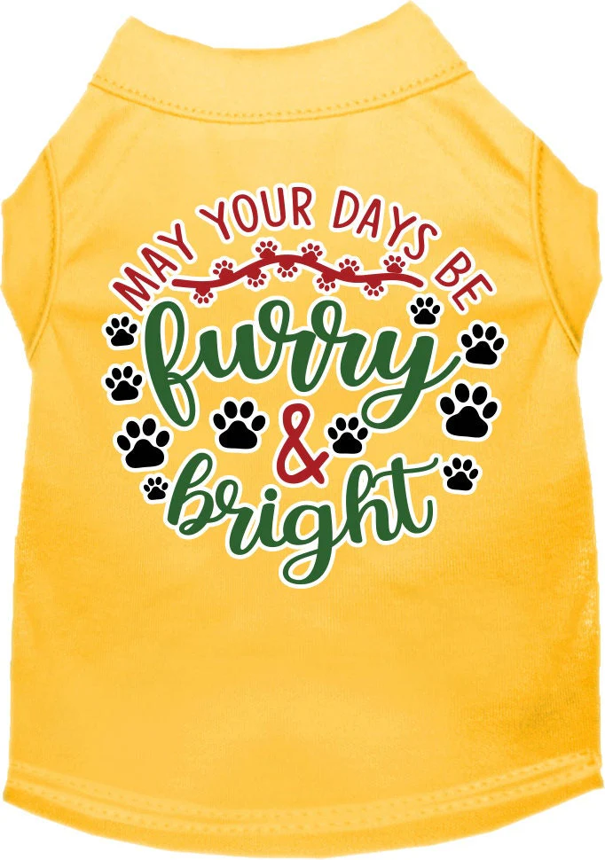 Christmas Pet Dog and Cat Shirt Screen Printed, "Furry & Bright" - Image 8