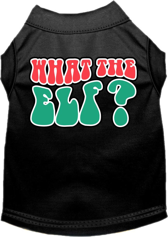 Christmas Pet Dog and Cat Shirt Screen Printed, "What The Elf" - Image 3