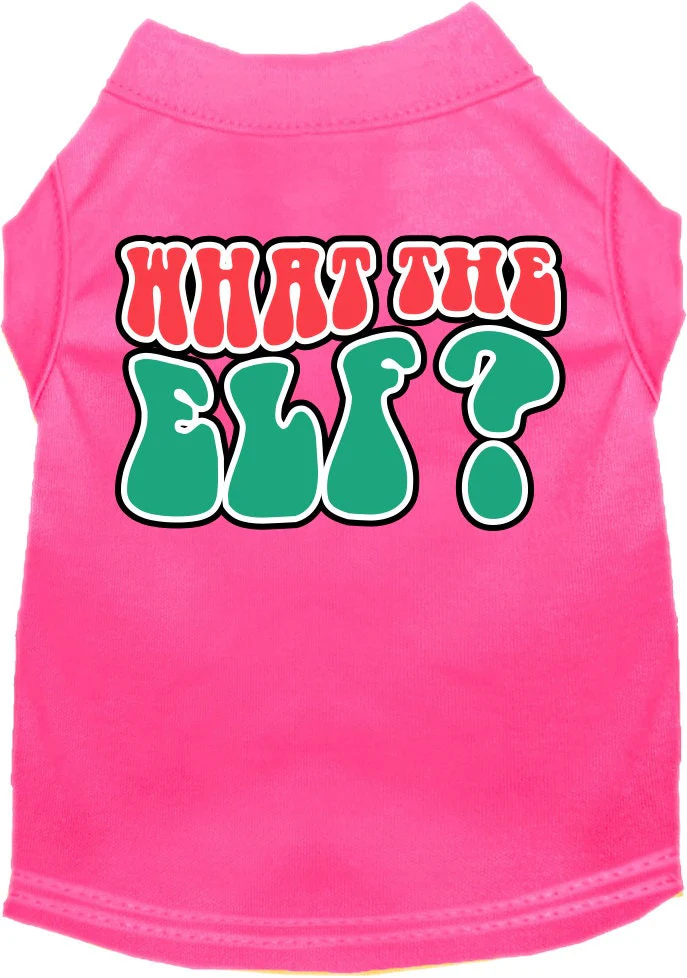 Christmas Pet Dog and Cat Shirt Screen Printed, "What The Elf" - Image 4