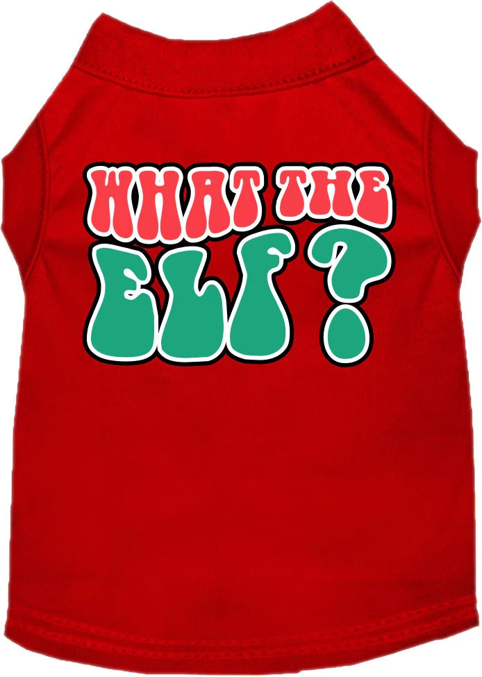 Christmas Pet Dog and Cat Shirt Screen Printed, "What The Elf" - Image 6