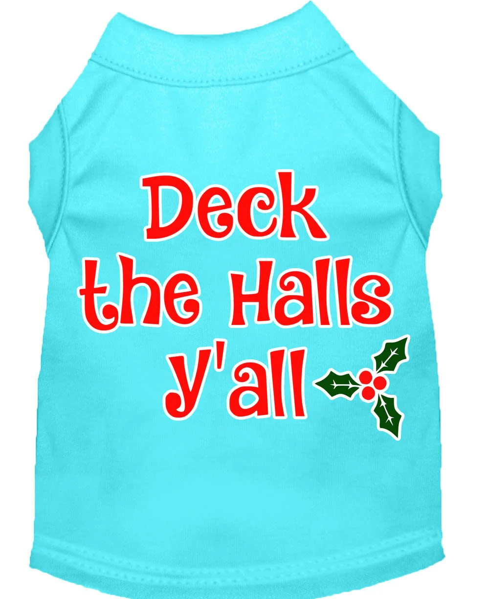 Christmas Pet Dog & Cat Shirt Screen Printed, "Deck The Halls, Y'all" - Image 3