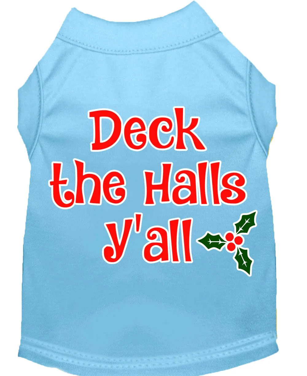 Christmas Pet Dog & Cat Shirt Screen Printed, "Deck The Halls, Y'all" - Image 4