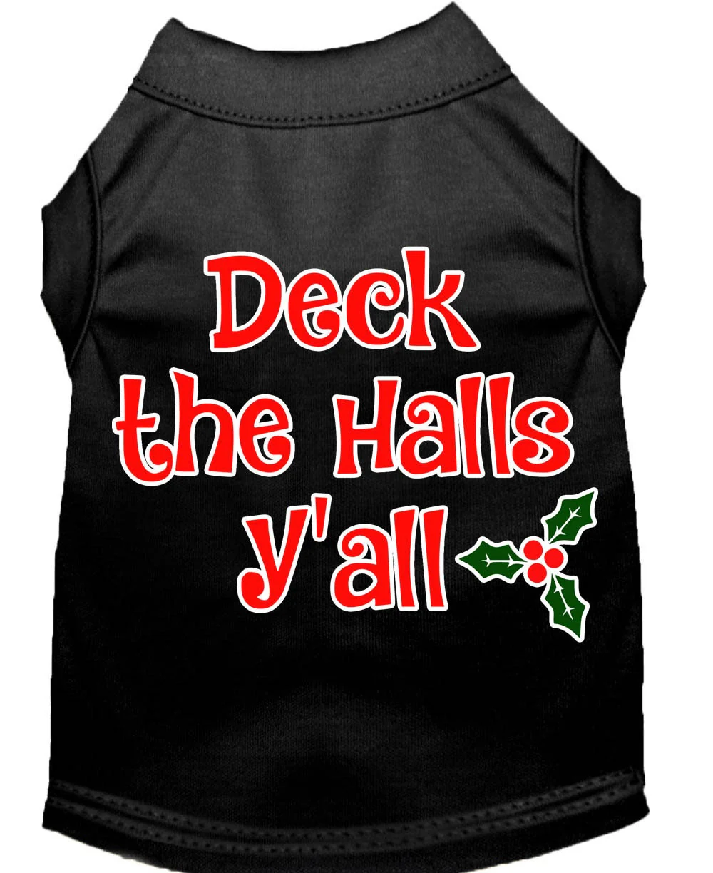 Christmas Pet Dog & Cat Shirt Screen Printed, "Deck The Halls, Y'all" - Image 5